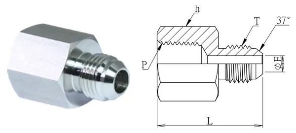 DG-HJF-006 ข้อต่อตรงเกลียวใน (JIC 37°)