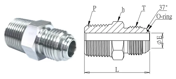 DG-HJO-002 Raccordo diritto maschio – versione con O-ring