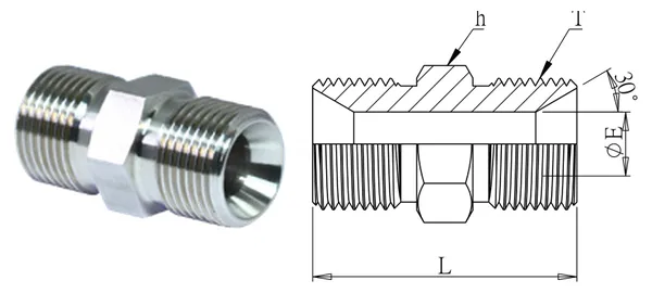 DG-HVU-004 Gerade Verbindungsverschraubung (BS5200 60°-Konus)