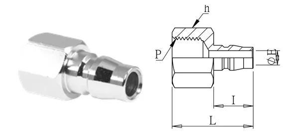 DG-OPF-002 Stecker mit Innengewinde
