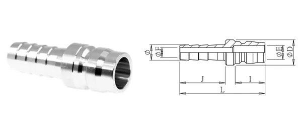 DG-UPH-002 Stecker mit Schlauchtülle (Durchgang)