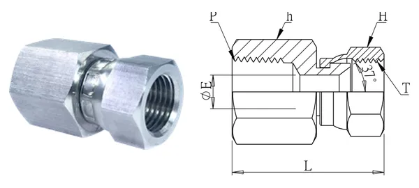 DG-WJF-001 Gerade Verschraubung mit Drehmutter und Innengewinde (JIC 37°)