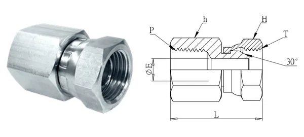 DG-WVF-003 ข้อต่อตรงแบบหมุน เกลียวใน (กรวย 60° BSPP แบบหมุน)